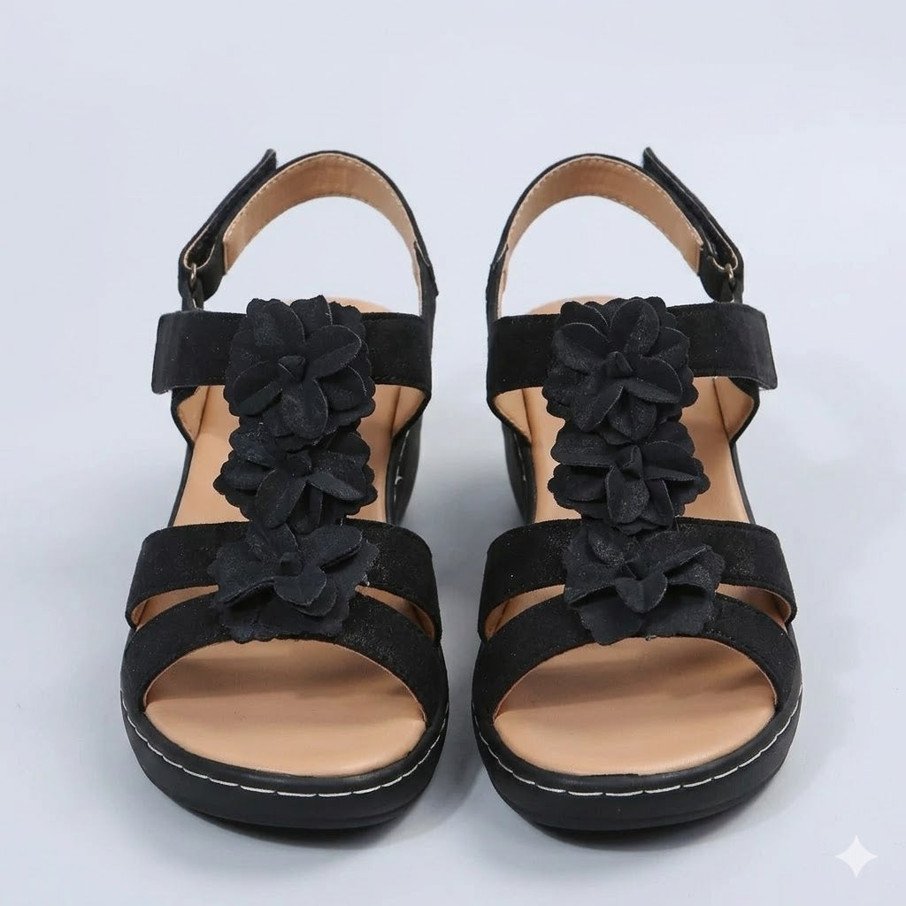 Catherine Winslow | Floral Comfort Wedge Sandals For Women