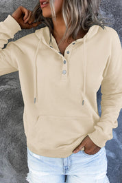 Bronte Halliwell | Casual Button-Neck Hoodie For Women