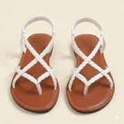 Lucille Ashgrove | Braided Strap Flat Sandals For Women
