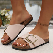 Harriet Dunmore | Black Buckle Slide Sandals For Women