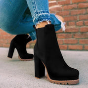 Clarissa Dunholme | Black Platform Chelsea Ankle Boots For Women