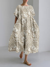 Dorothea Linscombe | Floral Embroidered Maxi Dress For Women