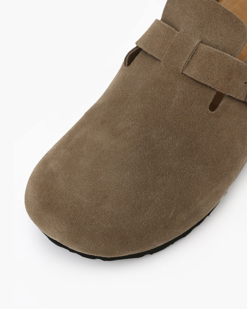 Claire Sanderson | Suede Buckle Mule Clogs For Women