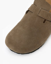 Claire Sanderson | Suede Buckle Mule Clogs For Women