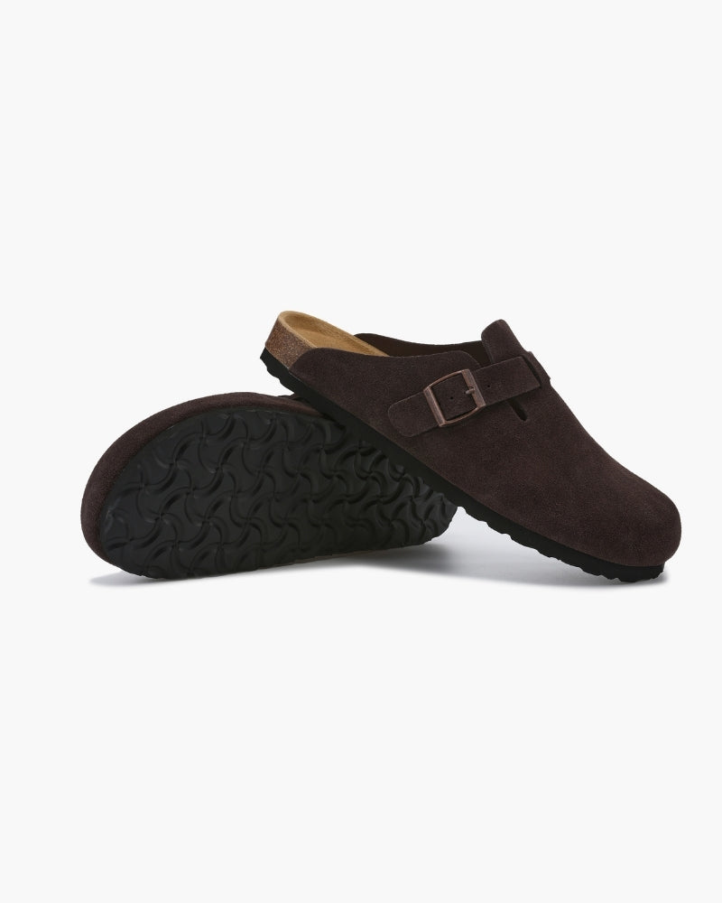 Claire Sanderson | Suede Buckle Mule Clogs For Women
