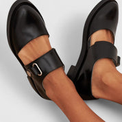 Aurelia Stonecroft | Black Mary Jane Flat Shoes For Women