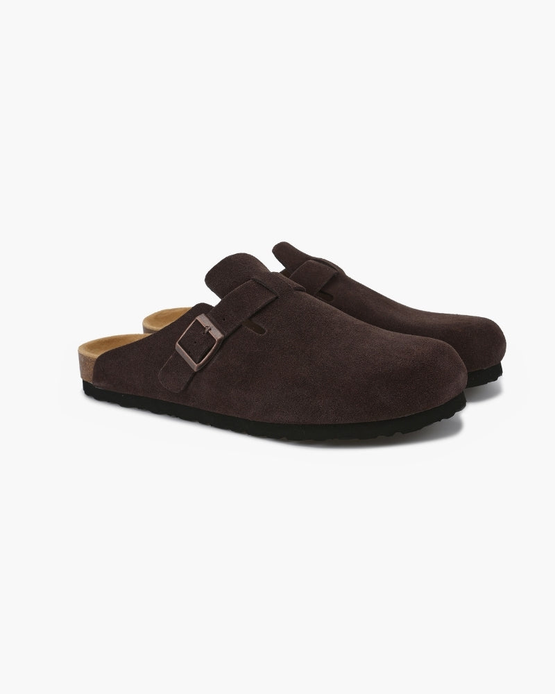 Claire Sanderson | Suede Buckle Mule Clogs For Women