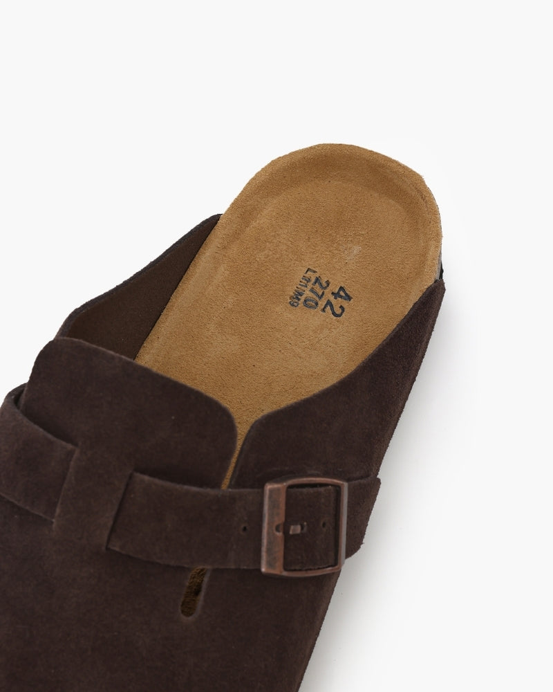 Claire Sanderson | Suede Buckle Mule Clogs For Women
