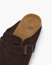 Claire Sanderson | Suede Buckle Mule Clogs For Women