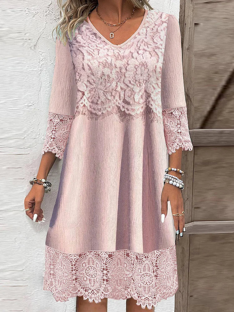 Adrienne Hollowell | Lace Detail Midi Dress For Women