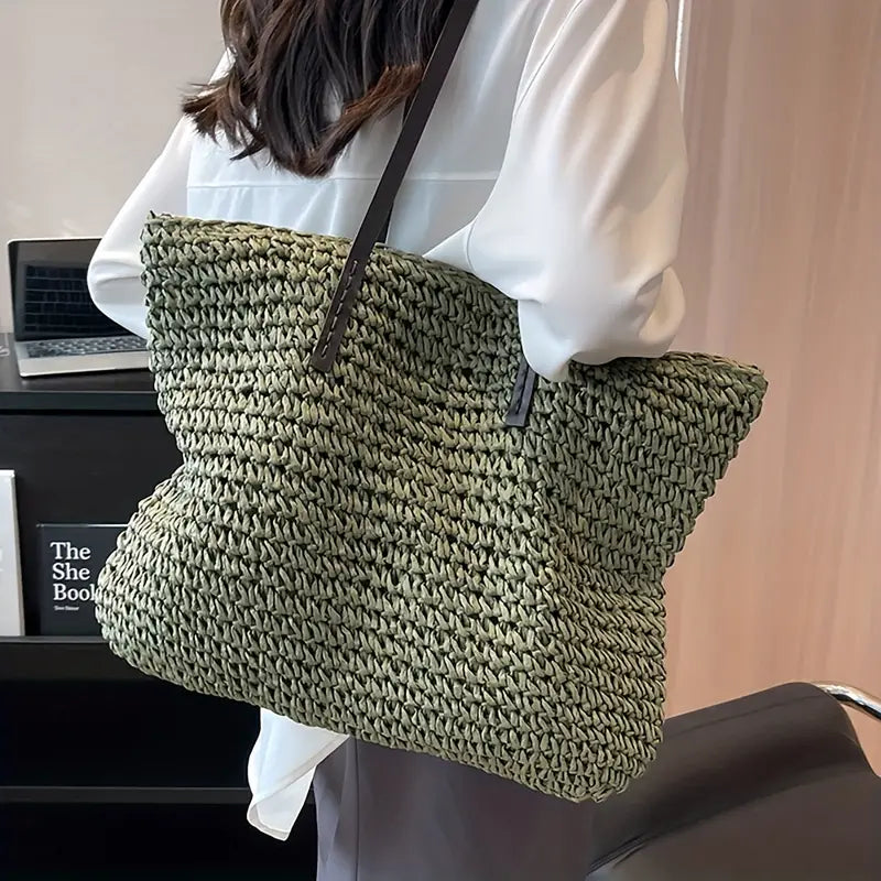 Adelaide Wrenworth | Woven Straw Tote Bag For Women