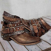 Harriet Collingdale | Studded Biker Ankle Boots For Women