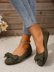 Rosette Dunmore | Suede Bow Ballet Flats For Women