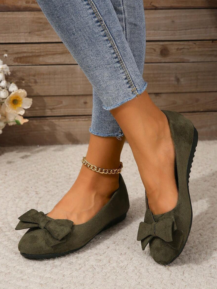 Rosette Dunmore | Suede Bow Ballet Flats For Women
