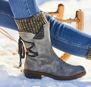 Aurore Langfield | Purple Suede Lace-Up Ankle Boots For Women