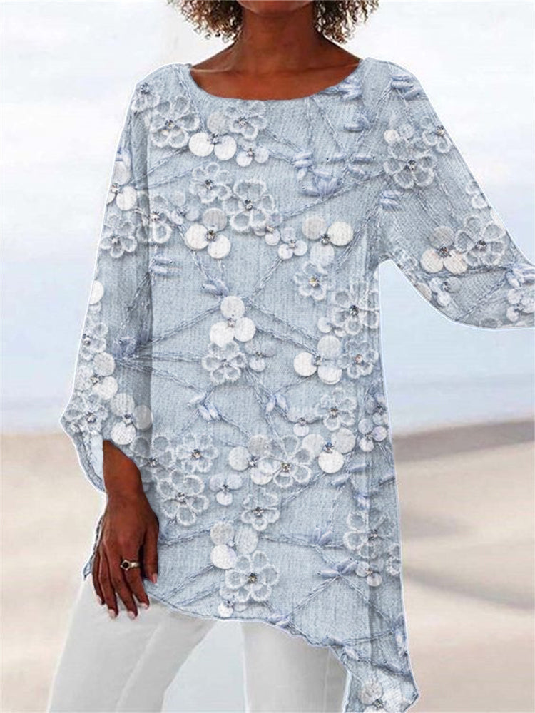 Mathilde Carrington | Floral Embroidered Long Sleeve Top For Women