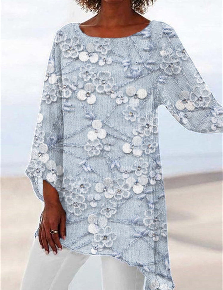 Mathilde Carrington | Floral Embroidered Long Sleeve Top For Women