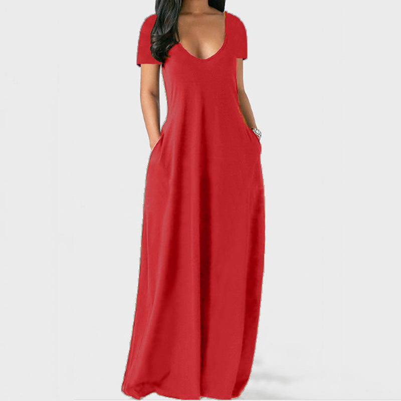 Penelope Ashgrove | Deep V-Neck Maxi Dress For Women