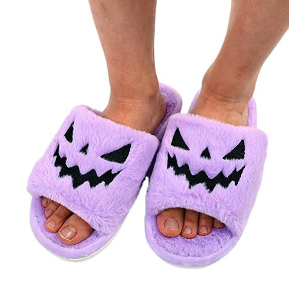 Little Boo | Pumpkin Halloween Slippers For Women