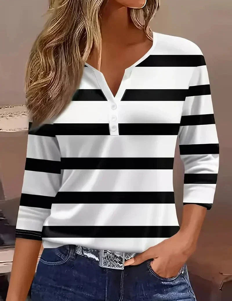 4 Sleeve V-Neck Top For Women