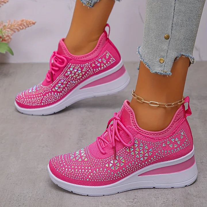 Arabella Foxcroft | Rhinestone Platform Sneakers For Women