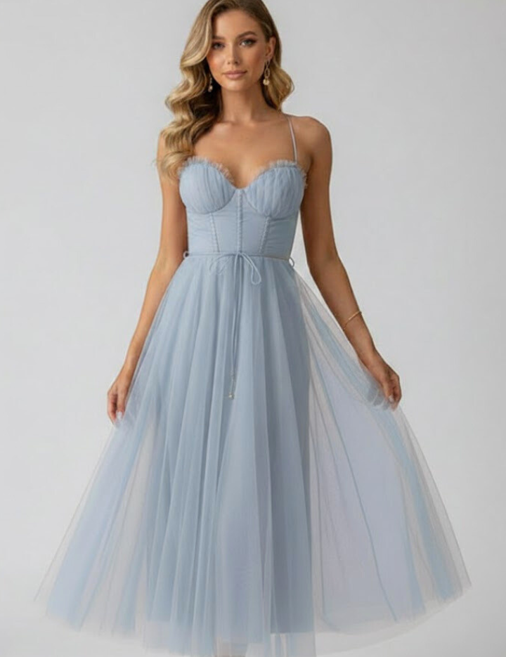 Emeline Duvray | Tulle Corset Midi Dress For Women