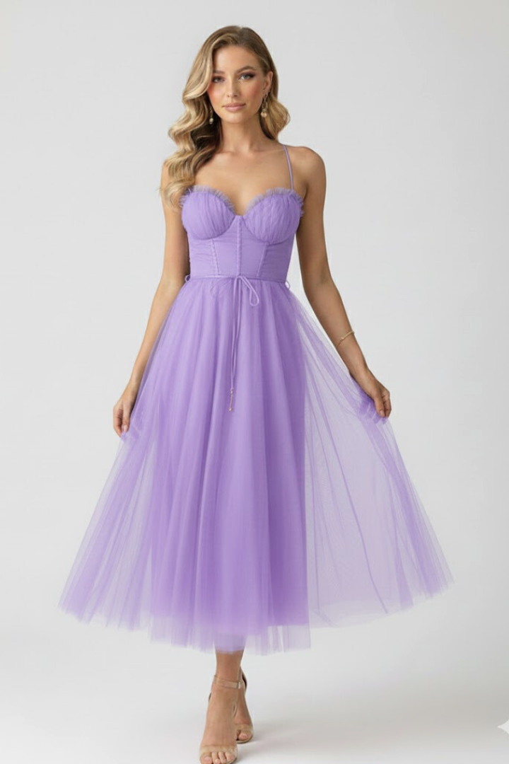 Emeline Duvray | Tulle Corset Midi Dress For Women