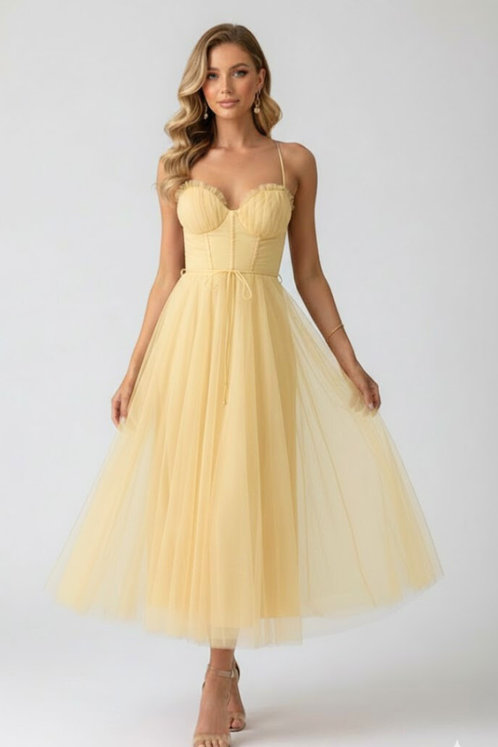 Emeline Duvray | Tulle Corset Midi Dress For Women