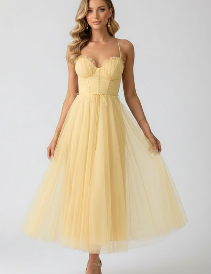 Emeline Duvray | Tulle Corset Midi Dress For Women