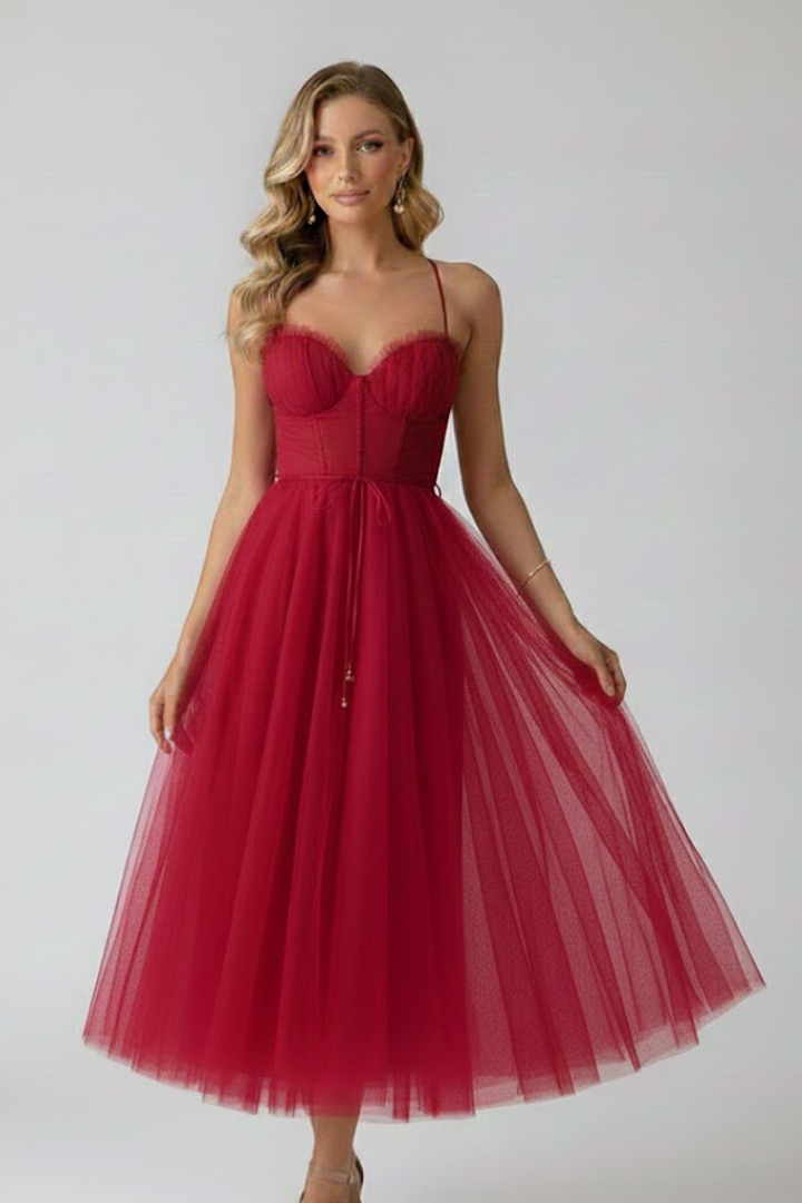 Emeline Duvray | Tulle Corset Midi Dress For Women