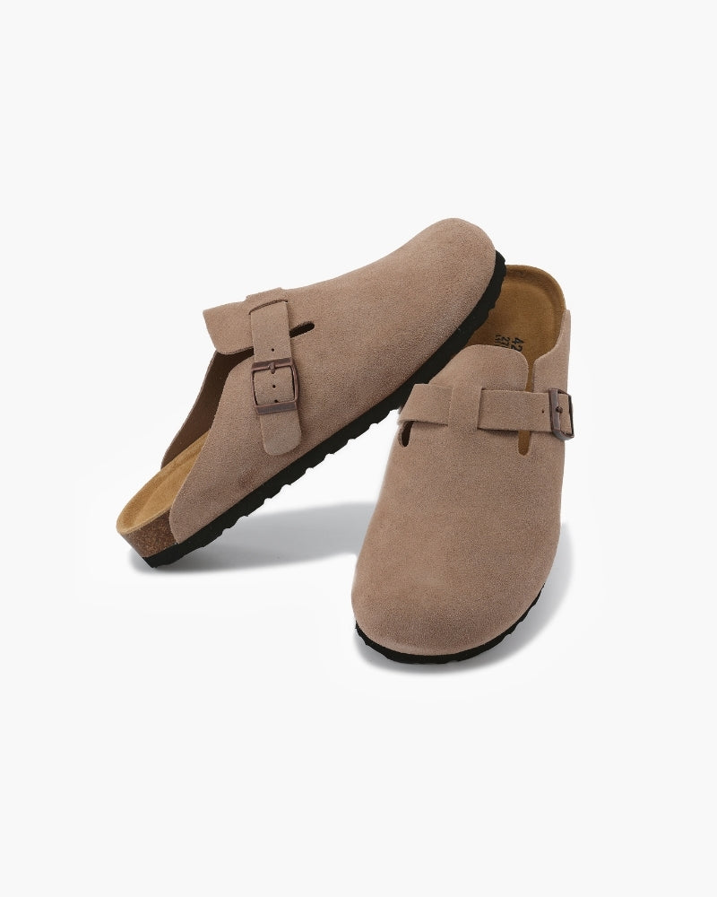 Claire Sanderson | Suede Buckle Mule Clogs For Women
