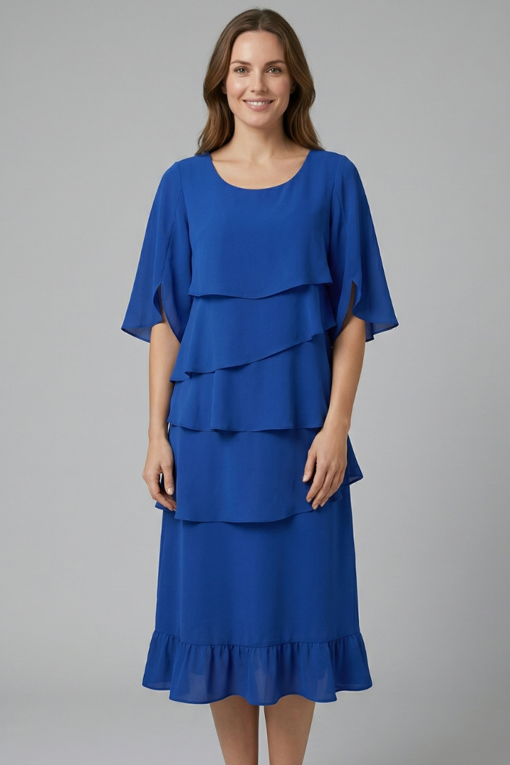 Vivienne Hartley | Tiered Ruffle Midi Dress For Women