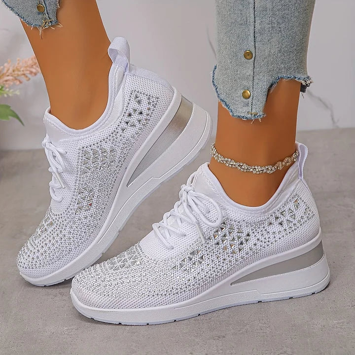 Arabella Foxcroft | Rhinestone Platform Sneakers For Women