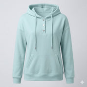 Bronte Halliwell | Casual Button-Neck Hoodie For Women