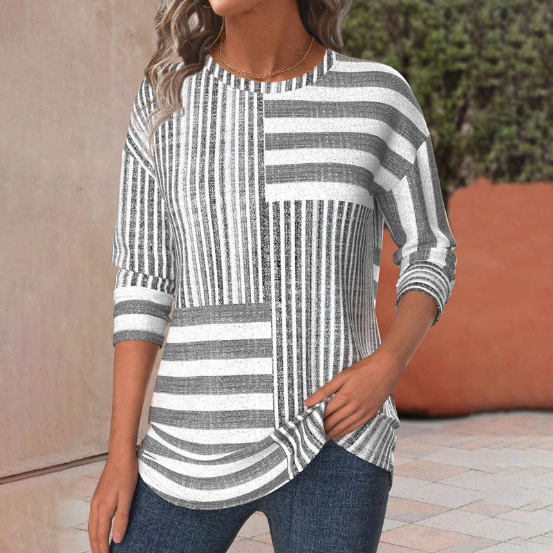 Nora Whitcastle | Striped Long Sleeve Top For Women