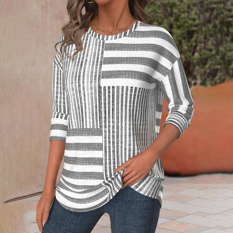 Nora Whitcastle | Striped Long Sleeve Top For Women