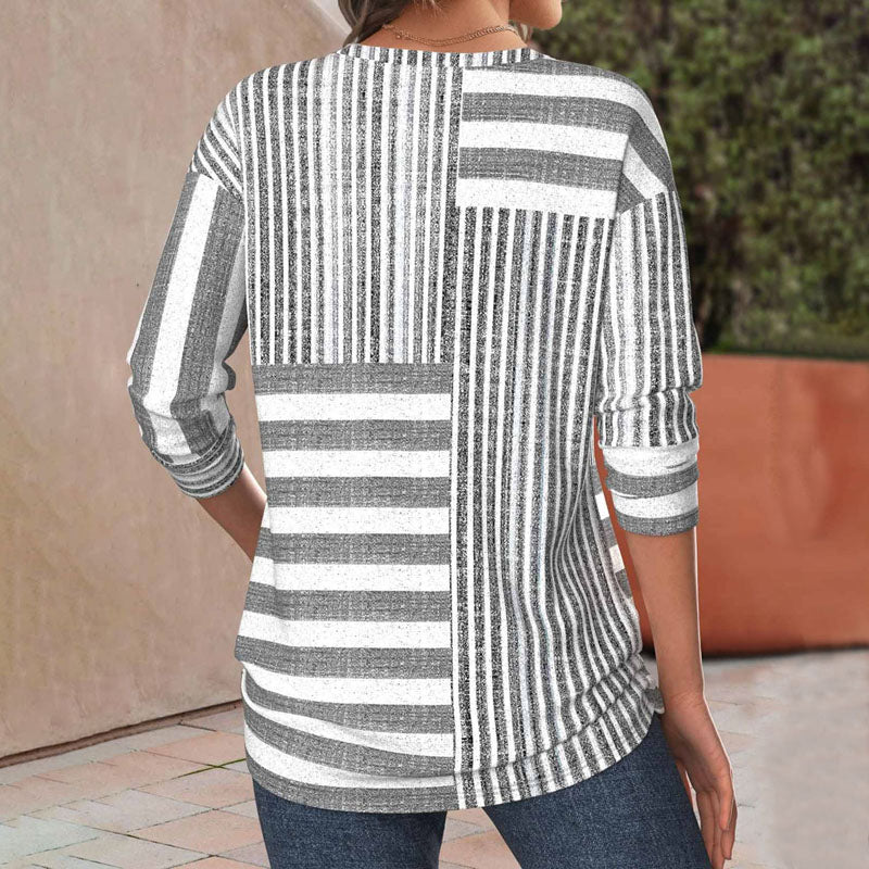 Nora Whitcastle | Striped Long Sleeve Top For Women