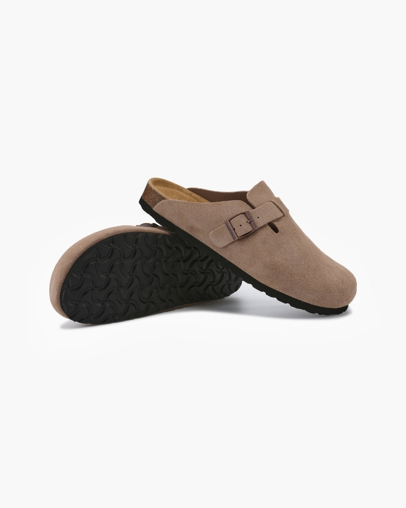 Claire Sanderson | Suede Buckle Mule Clogs For Women