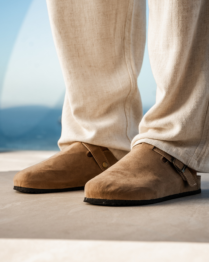 Claire Sanderson | Suede Buckle Mule Clogs For Women