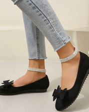 Rosette Dunmore | Suede Bow Ballet Flats For Women