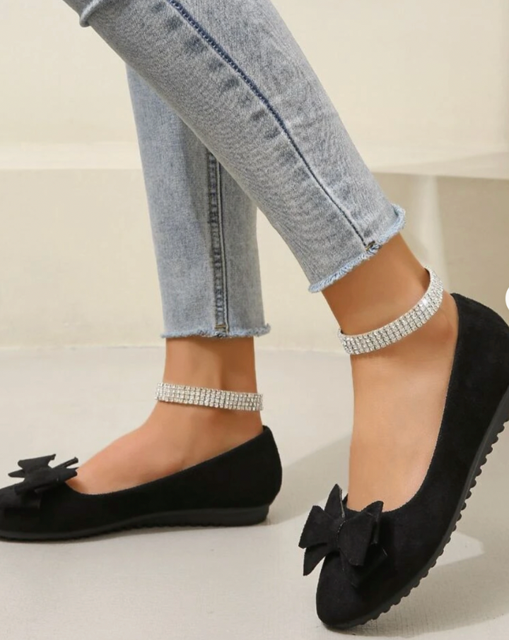 Rosette Dunmore | Suede Bow Ballet Flats For Women