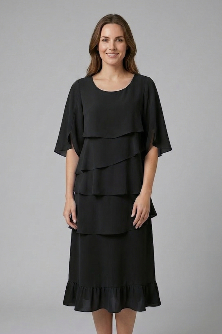 Vivienne Hartley | Tiered Ruffle Midi Dress For Women