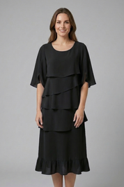 Vivienne Hartley | Tiered Ruffle Midi Dress For Women