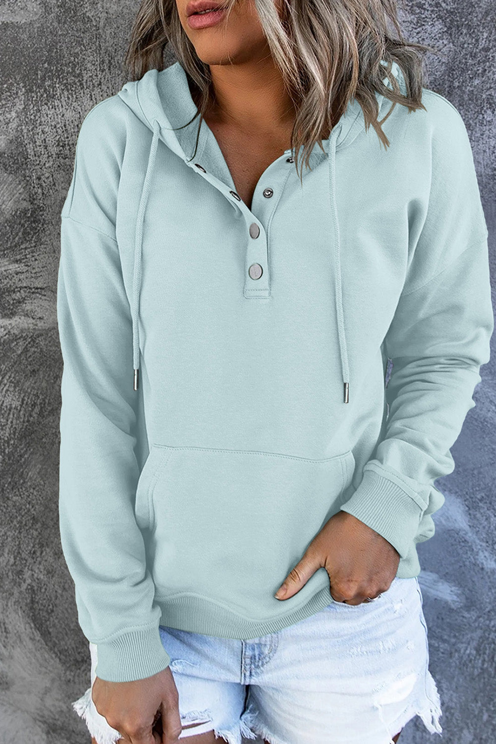 Bronte Halliwell | Casual Button-Neck Hoodie For Women