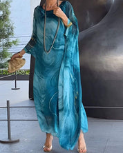 Vivienne Lachford | Marble Print Chiffon Maxi Dress For Women