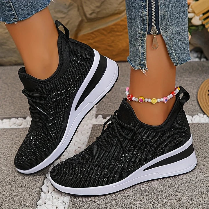 Arabella Foxcroft | Rhinestone Platform Sneakers For Women