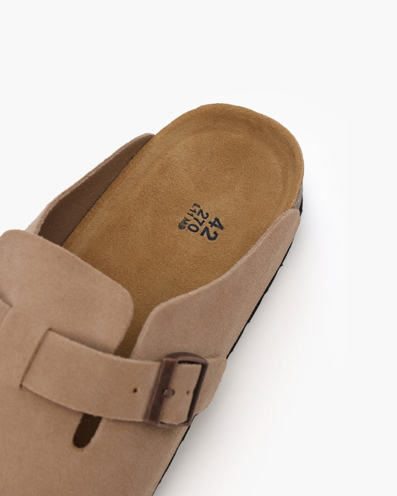 Claire Sanderson | Suede Buckle Mule Clogs For Women