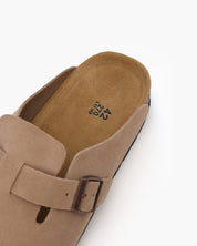 Claire Sanderson | Suede Buckle Mule Clogs For Women