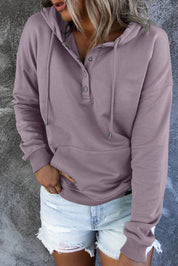 Bronte Halliwell | Casual Button-Neck Hoodie For Women