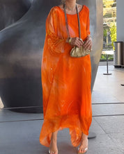 Vivienne Lachford | Marble Print Chiffon Maxi Dress For Women